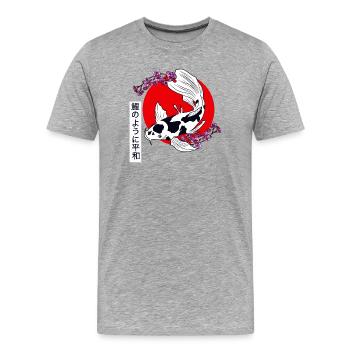 KOI - T-shirt bio Premium Homme - gris chiné - Devant - Damien (186cm)