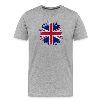 Great Britain Vintage Splash Design - Men's Premium Organic T-Shirt - heather grey - Front - Damien (186cm)