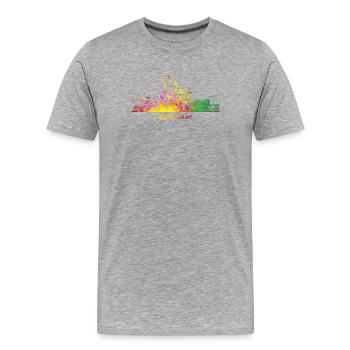 Stuttgart Skyline Colorful Stuttgarter - Men's Premium Organic T-Shirt - heather grey - Front - Damien (186cm)