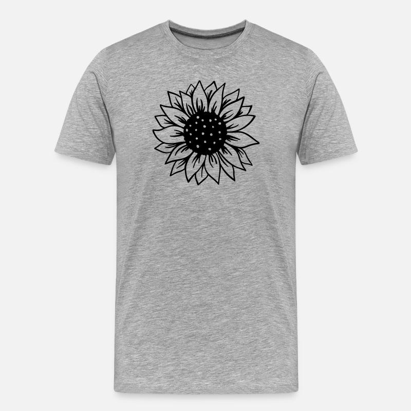 Sonnenblume - Männer Premium Bio T-Shirt - Grau meliert