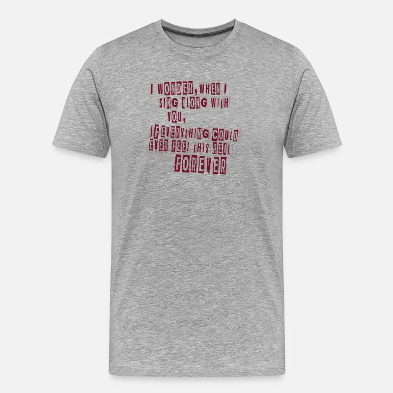 Everlong Lyrics - Männer Premium Bio T-Shirt - Grau meliert