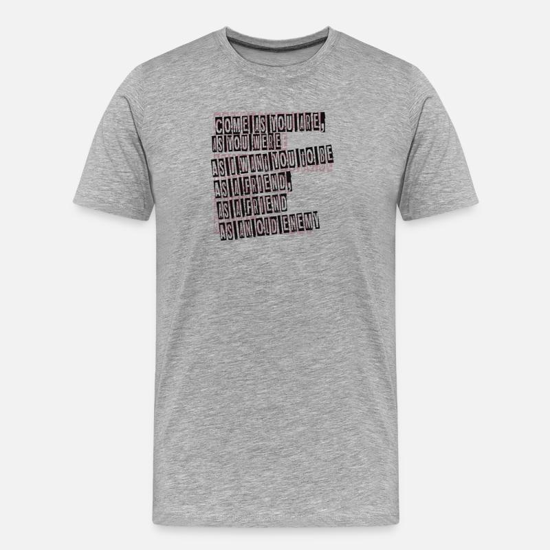 Komm wie du bist - Männer Premium Bio T-Shirt - Grau meliert
