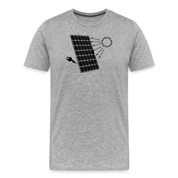 Solar panel with sun - Men's Premium Organic T-Shirt - heather grey - Front - Damien (186cm)