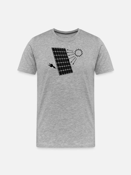 Solar panel with sun - Men's Premium Organic T-Shirt - heather grey