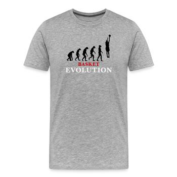 Basket Evolution Sport und Humor 3c - Männer Premium Bio T-Shirt - Grau meliert - Vorne - Damien (186cm)