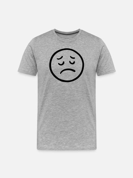 Sad face with thoughtful look - Men's Premium Organic T-Shirt - heather grey