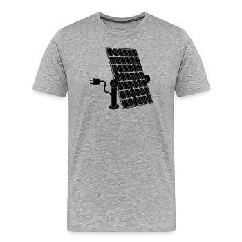 Solar panel with plug - Men's Premium Organic T-Shirt - heather grey - Front - Damien (186cm)