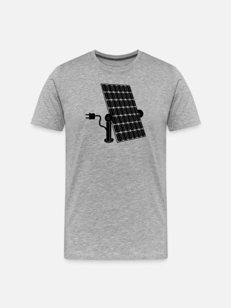 Solar panel with plug - Men's Premium Organic T-Shirt - heather grey