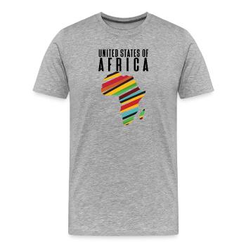 United States of Africa - T-shirt bio Premium Homme - gris chiné - Devant - Damien (186cm)