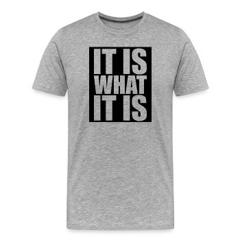 C’est ce que c’est - T-shirt bio Premium Homme - gris chiné - Devant - Damien (186cm)