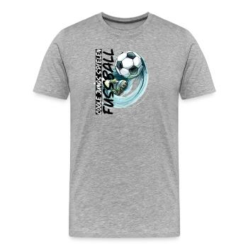 Dynamischer Fußball und Fußballschuh - Männer Premium Bio T-Shirt - Grau meliert - Vorne - Damien (186cm)