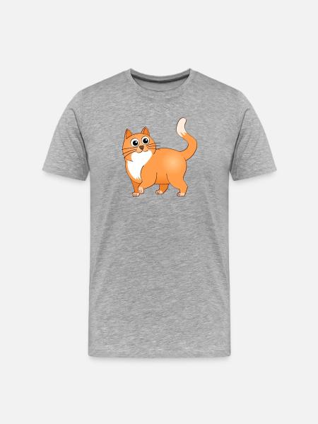 Le chat joyeux - T-shirt bio Premium Homme - gris chiné
