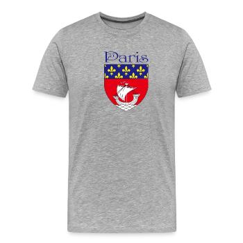 Paris - Men's Premium Organic T-Shirt - heather grey - Front - Damien (186cm)