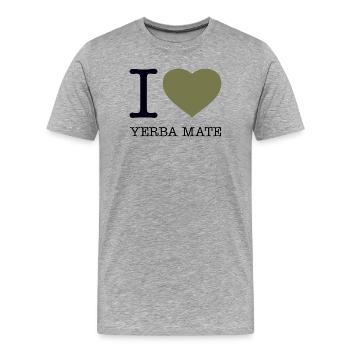 I LOVE YERBA MATE - Men's Premium Organic T-Shirt - heather grey - Front - Damien (186cm)