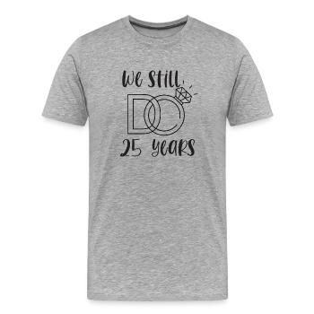 25ème anniversaire de mariage cadeau de mariage en argent - T-shirt bio Premium Homme - gris chiné - Devant - Damien (186cm)