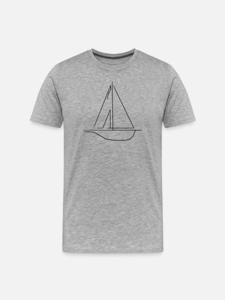 Segelschiff - Männer Premium Bio T-Shirt - Grau meliert