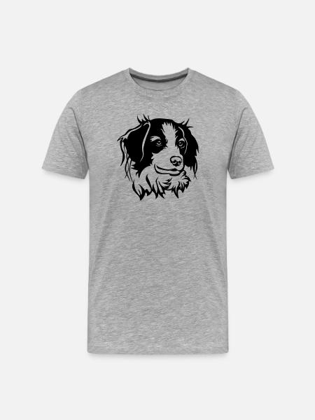 Kooikerhondje head - Men's Premium Organic T-Shirt - heather grey