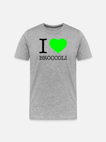 I LOVE BROCCOLI Broccoli Vegetables - Men's Premium Organic T-Shirt - heather grey
