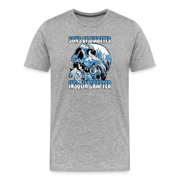 Sons of Diabetes Insulin Chapter Design - Men's Premium Organic T-Shirt - heather grey - Front - Damien (186cm)