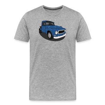 Duet Blue - Men's Premium Organic T-Shirt - heather grey - Front - Damien (186cm)