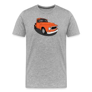 Duet Orange - Men's Premium Organic T-Shirt - heather grey - Front - Damien (186cm)
