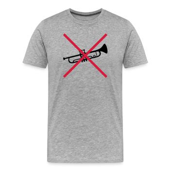 Trompette Bouclier Interdit - T-shirt bio Premium Homme - gris chiné - Devant - Damien (186cm)