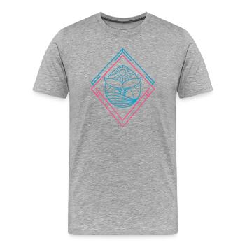 Wal Hipster – Geometrisch, Trendy & Meer - Männer Premium Bio T-Shirt - Grau meliert - Vorne - Damien (186cm)