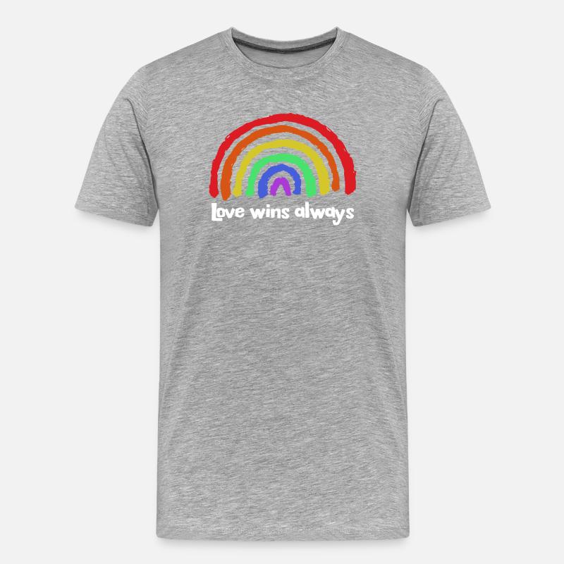 Liebe Statement Frieden Regenbogen Freiheit - Männer Premium Bio T-Shirt - Grau meliert