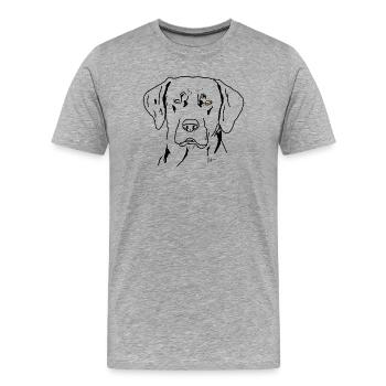 Labrador - Men's Premium Organic T-Shirt - heather grey - Front - Damien (186cm)