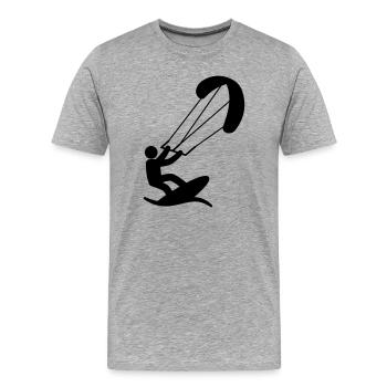 Kitesurfer Kite Surfer Wave Water Wind - Men's Premium Organic T-Shirt - heather grey - Front - Damien (186cm)