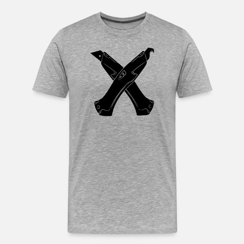 Stanley Messer 5 - Männer Premium Bio T-Shirt - Grau meliert