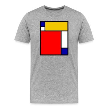 Mondrian 4 - Männer Premium Bio T-Shirt - Grau meliert - Vorne - Damien (186cm)