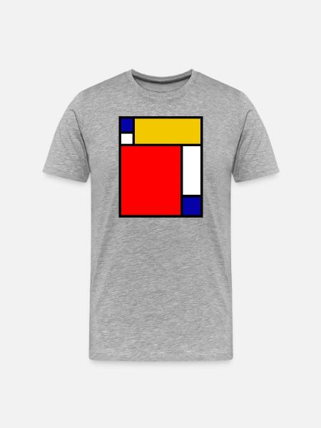 Mondrian 4 - Men's Premium Organic T-Shirt - heather grey