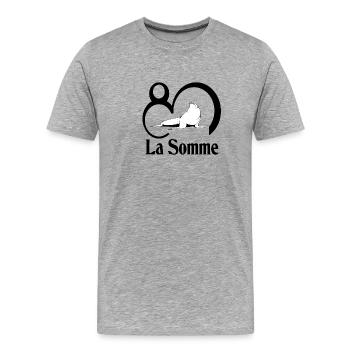 La somme - T-shirt bio Premium Homme - gris chiné - Devant - Damien (186cm)