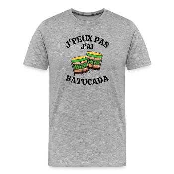 batucada, Brésil, carnaval de rio, samba - T-shirt bio Premium Homme - gris chiné - Devant - Damien (186cm)