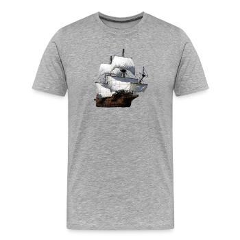 Segelschiff - Männer Premium Bio T-Shirt - Grau meliert - Vorne - Damien (186cm)