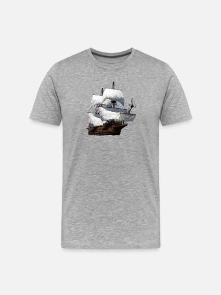 Sailing ship - Men's Premium Organic T-Shirt - heather grey