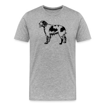 Epagneul Breton - T-shirt bio Premium Homme - gris chiné - Devant - Damien (186cm)