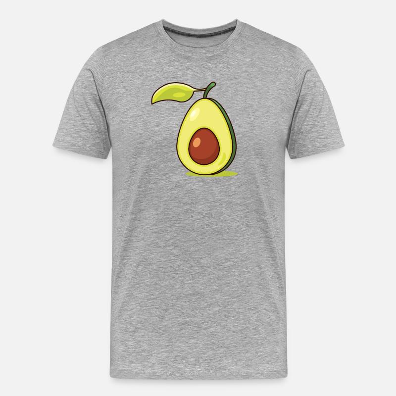 Avocado - Männer Premium Bio T-Shirt - Grau meliert