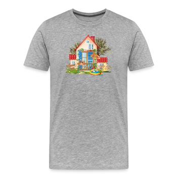 Dream house to fall in love with - Villa with large garden - Men's Premium Organic T-Shirt - heather grey - Front - Damien (186cm)