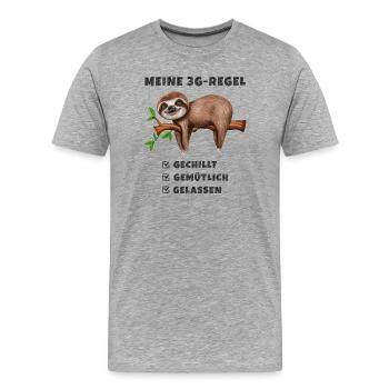 Meine 3G Regel im Büro - Männer Premium Bio T-Shirt - Grau meliert - Vorne - Damien (186cm)
