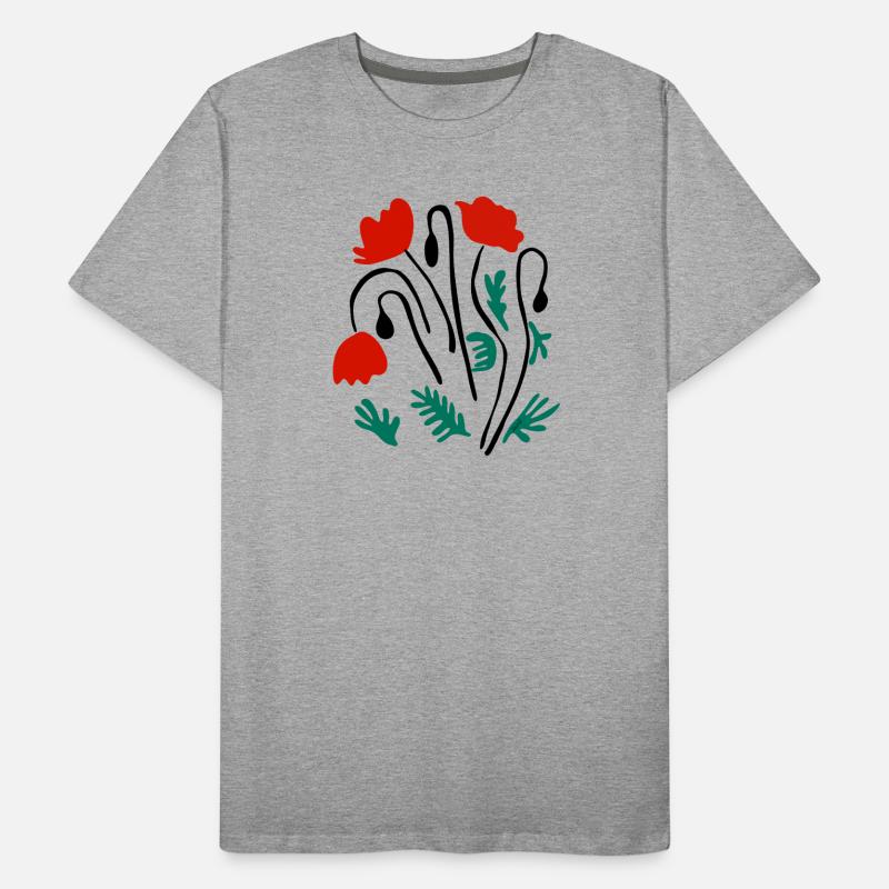 Coquelicots Matisse inspiré T-shirt bio Premium Homme