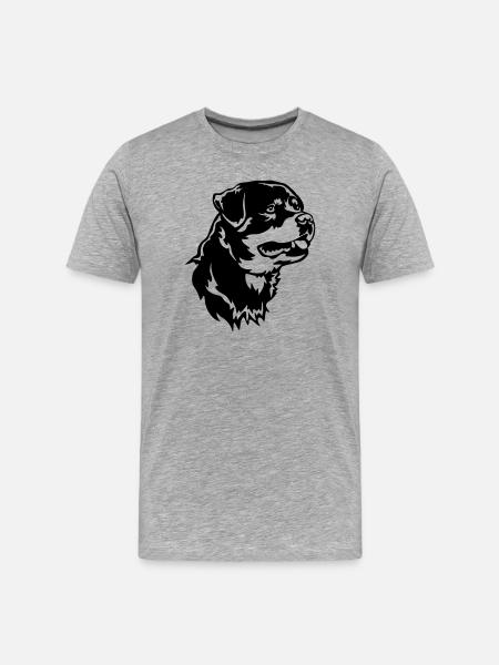 Rottweiler Head - Men's Premium Organic T-Shirt - heather grey