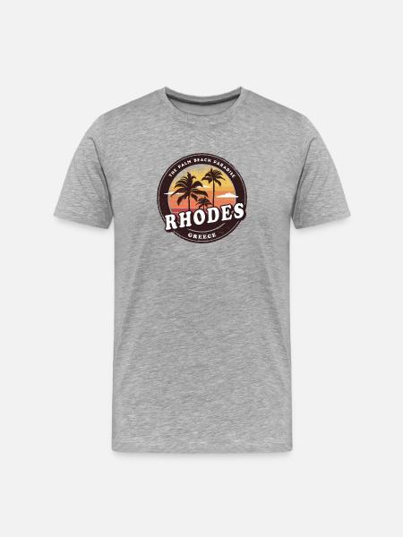 Rhodes Greece Beach Design - Men's Premium Organic T-Shirt - heather grey