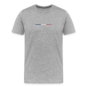 Filigree tricolour – French national colours - Men's Premium Organic T-Shirt - heather grey - Front - Damien (186cm)