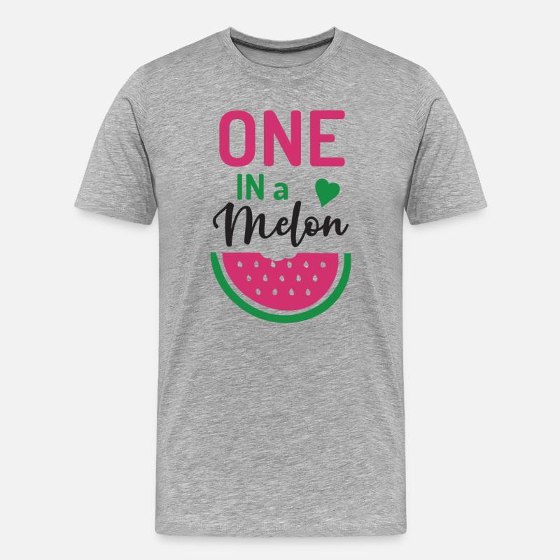 Eins in einer Melone - Männer Premium Bio T-Shirt - Grau meliert
