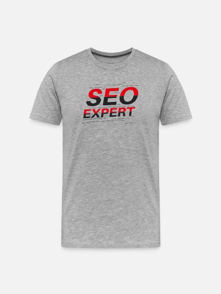 Expert SEO : Typographie abstraite - T-shirt bio Premium Homme - gris chiné