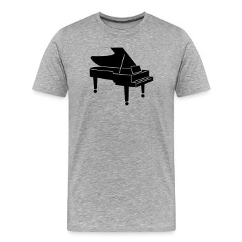 Klavier - Männer Premium Bio T-Shirt - Grau meliert - Vorne - Damien (186cm)