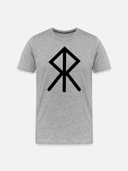 Moed Viking rune COURAGE - Men's Premium Organic T-Shirt - heather grey