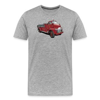 Pompiers des États-Unis - T-shirt bio Premium Homme - gris chiné - Devant - Damien (186cm)